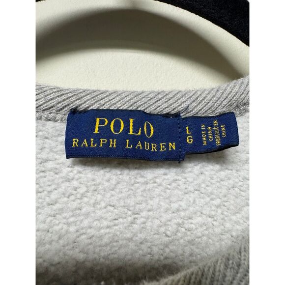 POLO RALPH LAUREN Captain Nautical Bear Print Gray Sweatshirt, Sz L - Picture 6 of 9